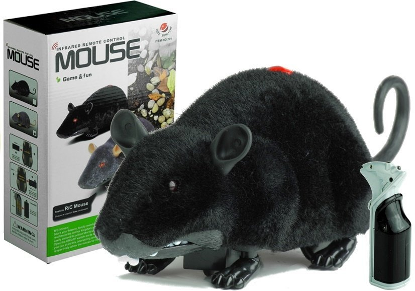 Animale R/C Soarece negru cu roti pentru farse, 8 ani+ [6]