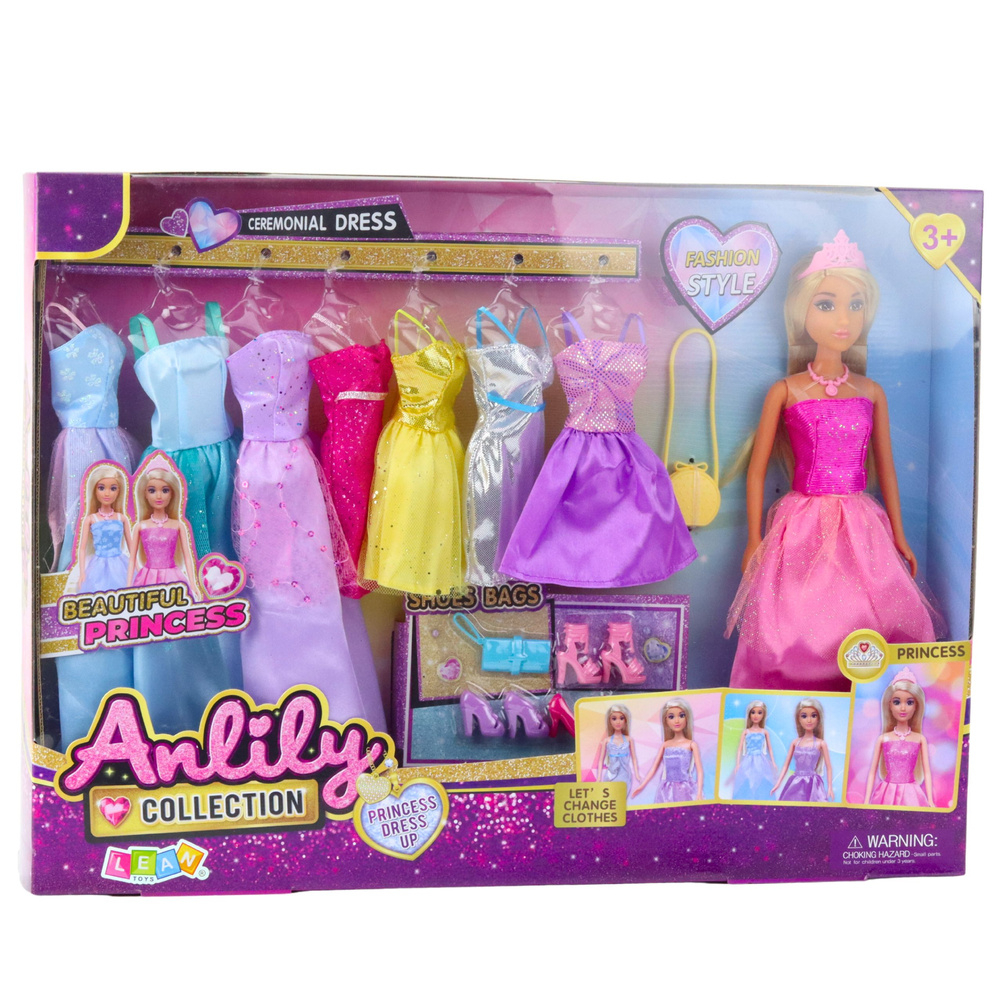 Anlily - Papusa Fashion cu 17 Piese: Rochii, Pantofi si Genti [4]