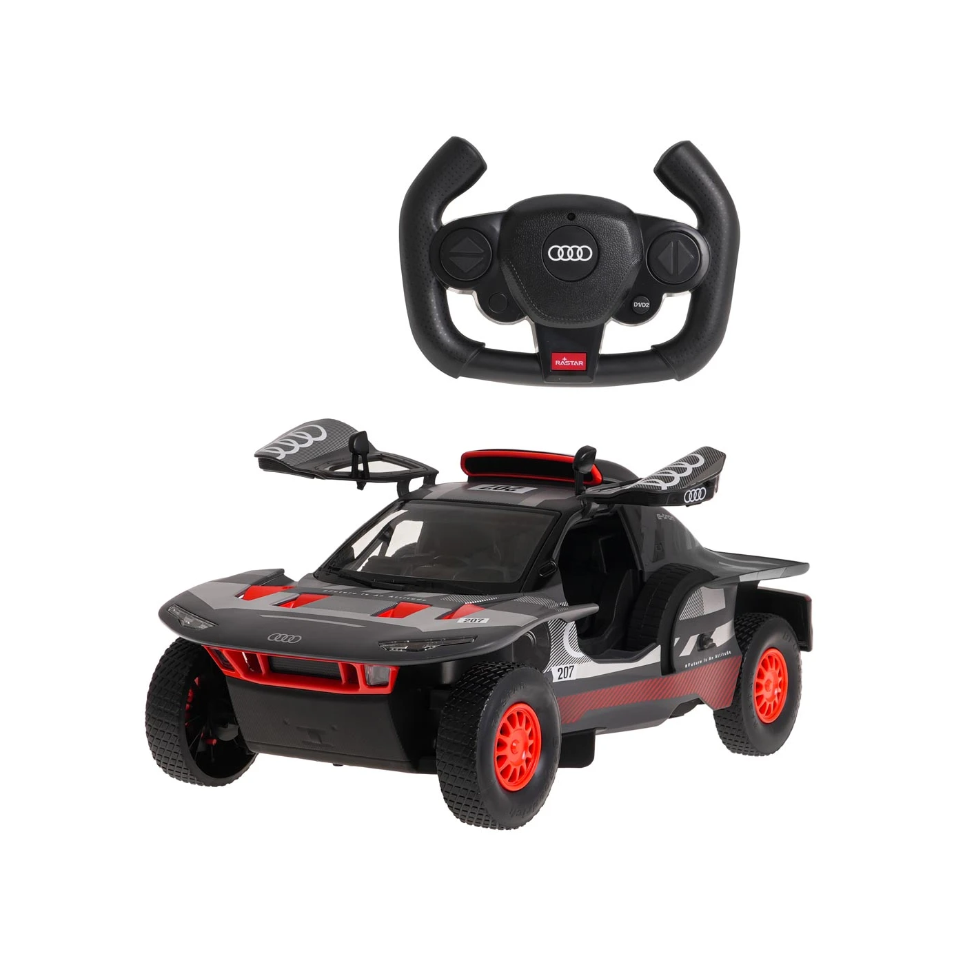 Mașină Audi RS Q e-tron RC cu telecomandă – scară 1:14, lumini LED, licență oficială Rastar [2]