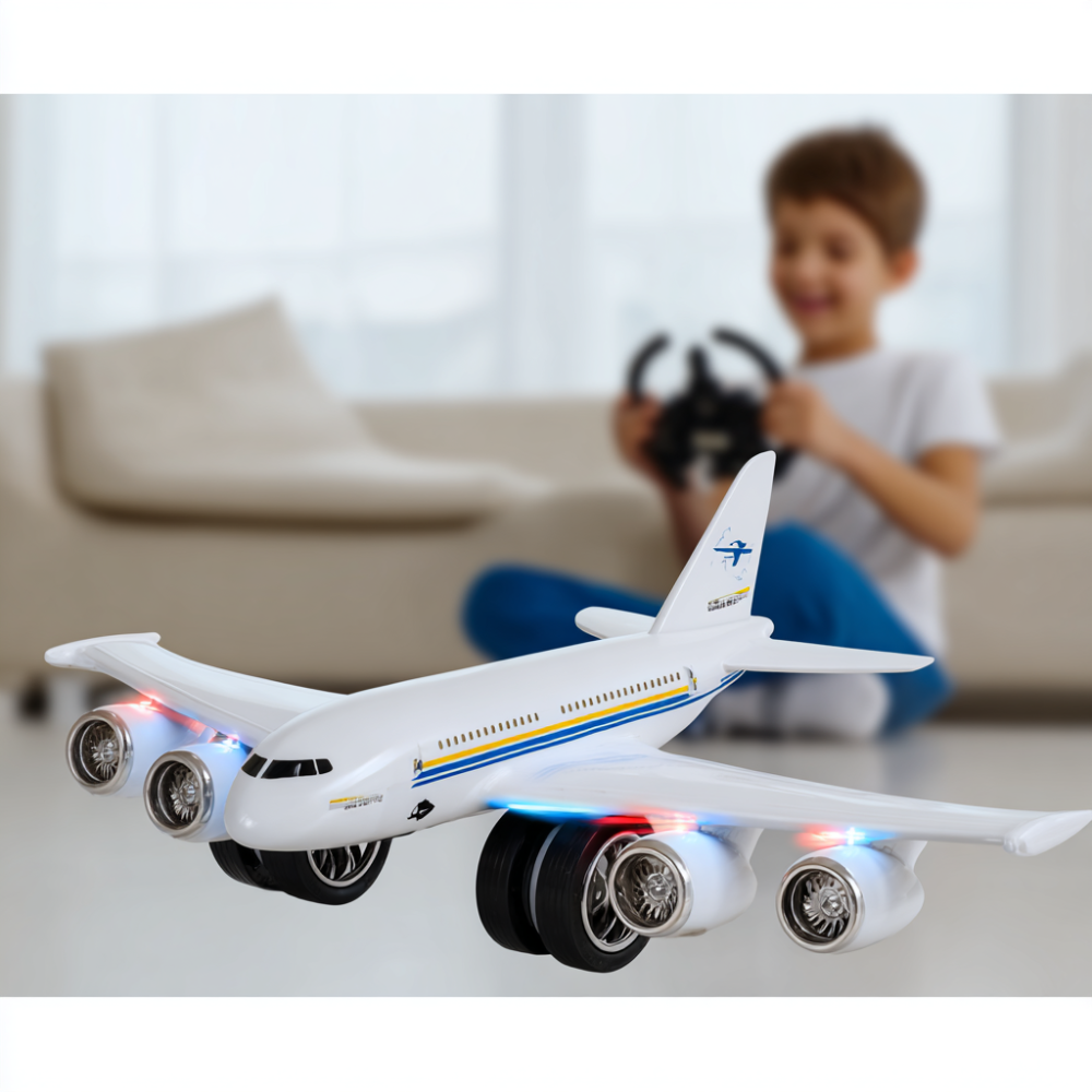 Avion de Pasageri cu Telecomanda R/C cu Lumini si Sunete + Telecomanda Tip Volan [6]