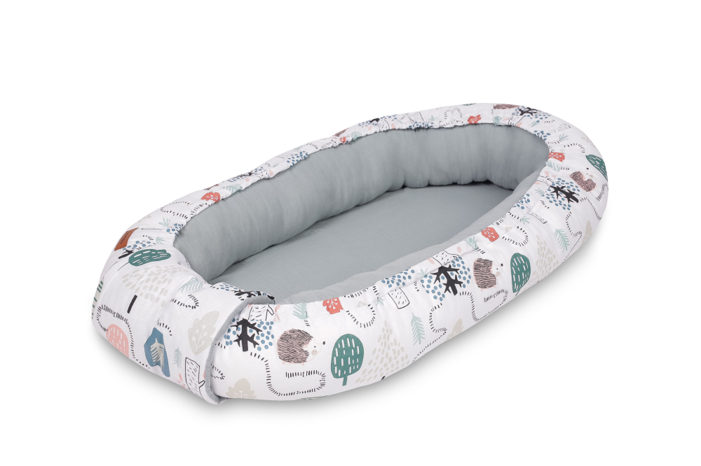 Baby Nest Muslin Emerald Hedgehog 80x45 cm cu Perna [3]
