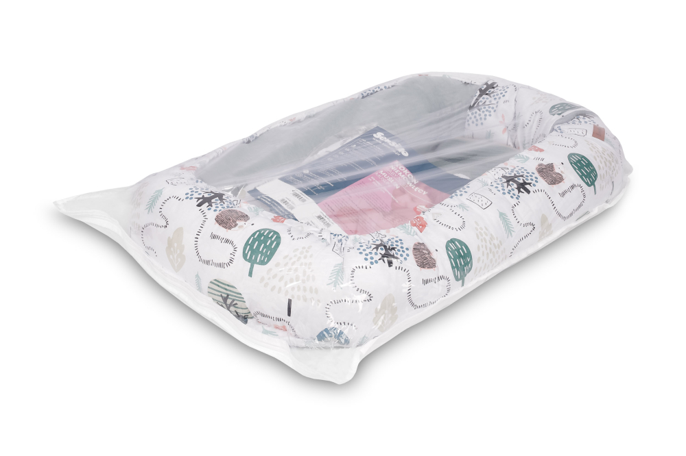 Baby Nest Muslin Emerald Hedgehog 80x45 cm cu Perna [6]