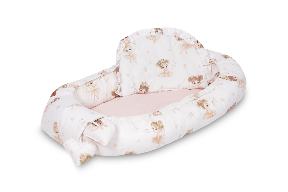 Baby Nest Muslin Ballerinas Pink 80x45 cm cu Perna Inclusa [2]