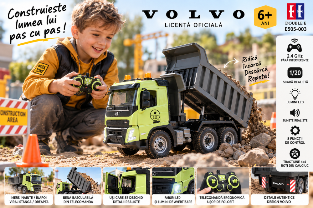 Basculanta cu telecomanda Volvo scara 1:20 licentiata 6 ani+ [2]
