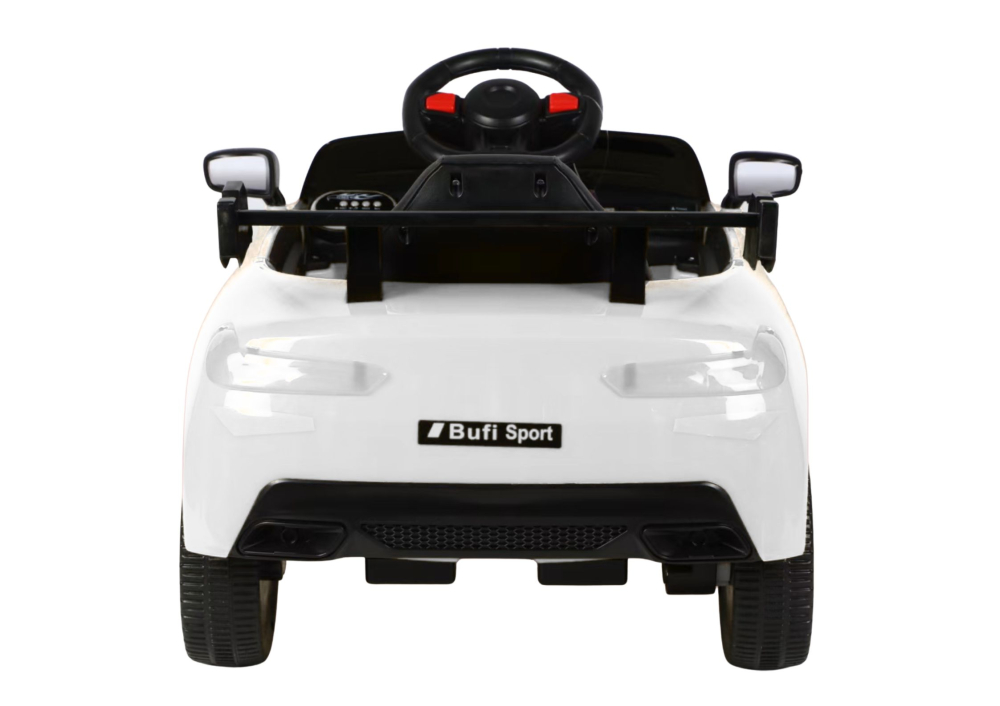 Mașinuță Electrică 915 White, 2 Motoare, Scaun din Piele și Roți EVA [4]