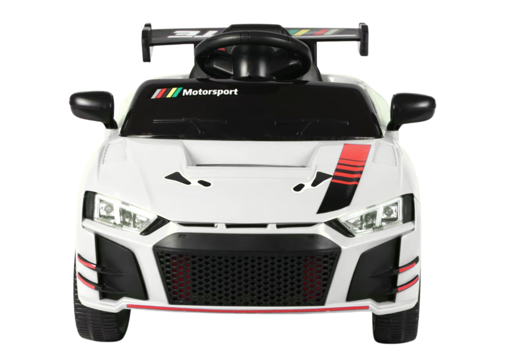 Mașinuță Electrică 915 White, 2 Motoare, Scaun din Piele și Roți EVA [3]