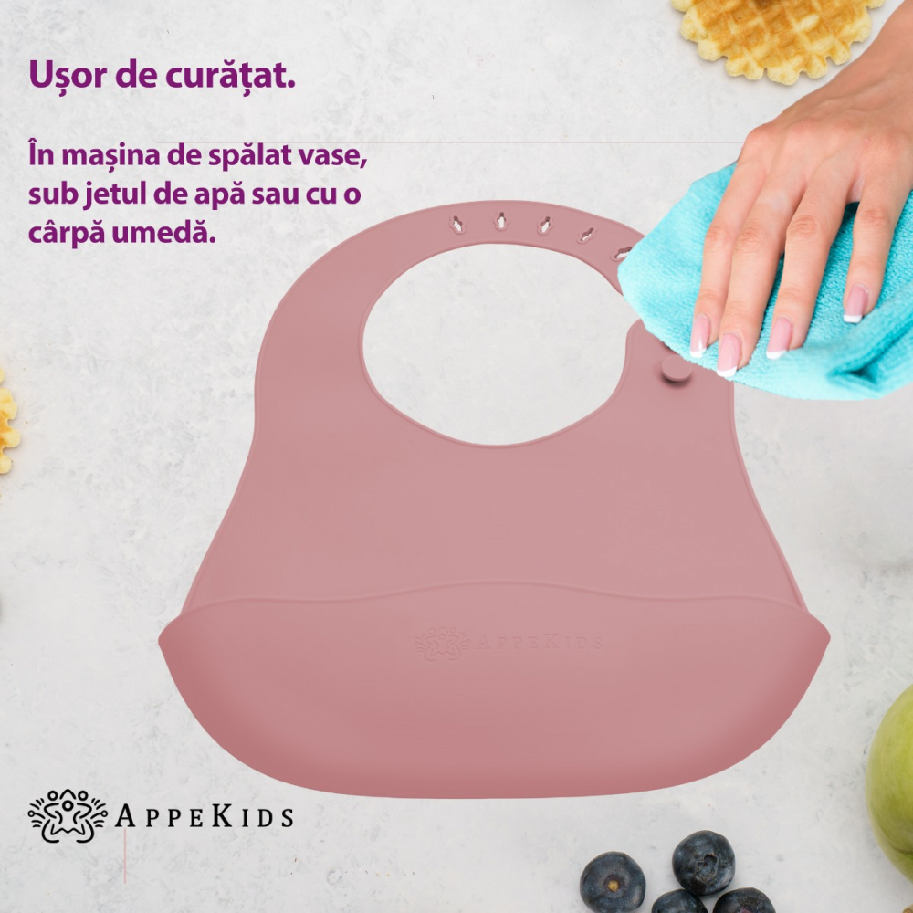 Baveta din silicon, AppeKids - Roz [3]