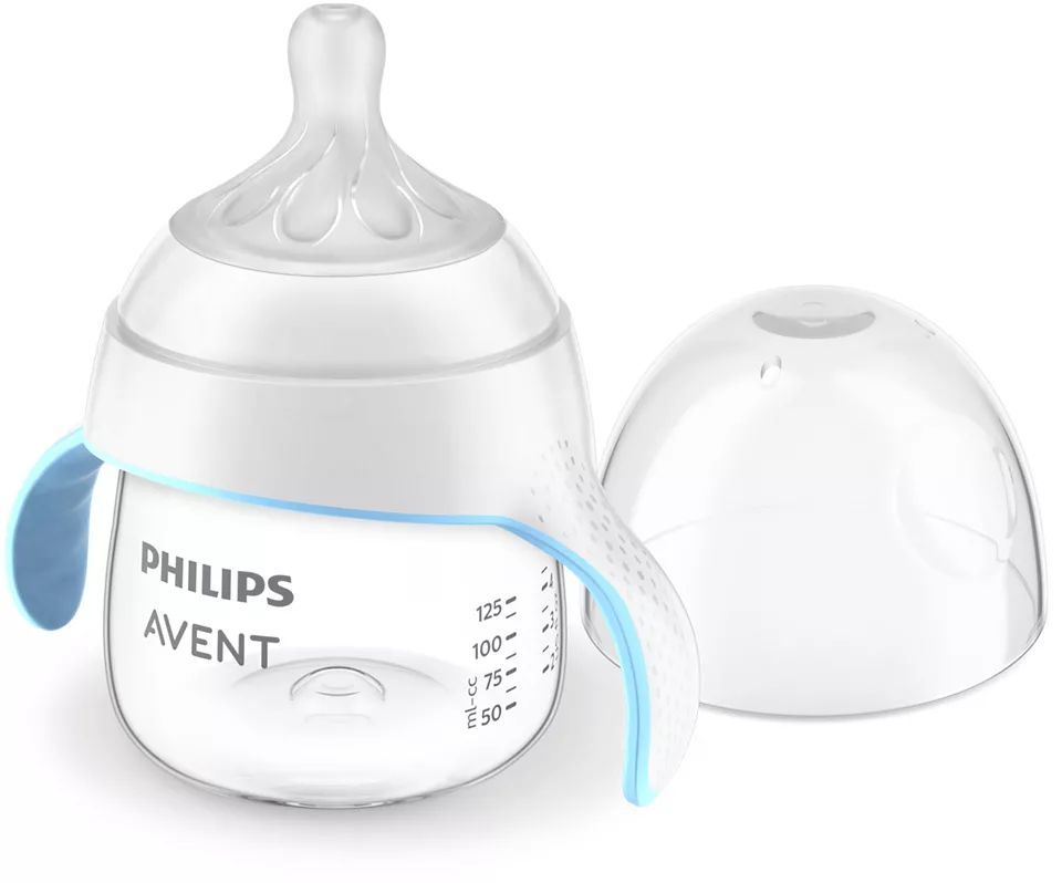 Biberon cu manere 150 ml Philips Avent Natural SCF263/61, Alb [4]