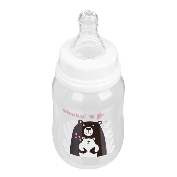 Biberon cu tetina din silicon Akuku, Ursuleț, 125 ml, 0+ [2]