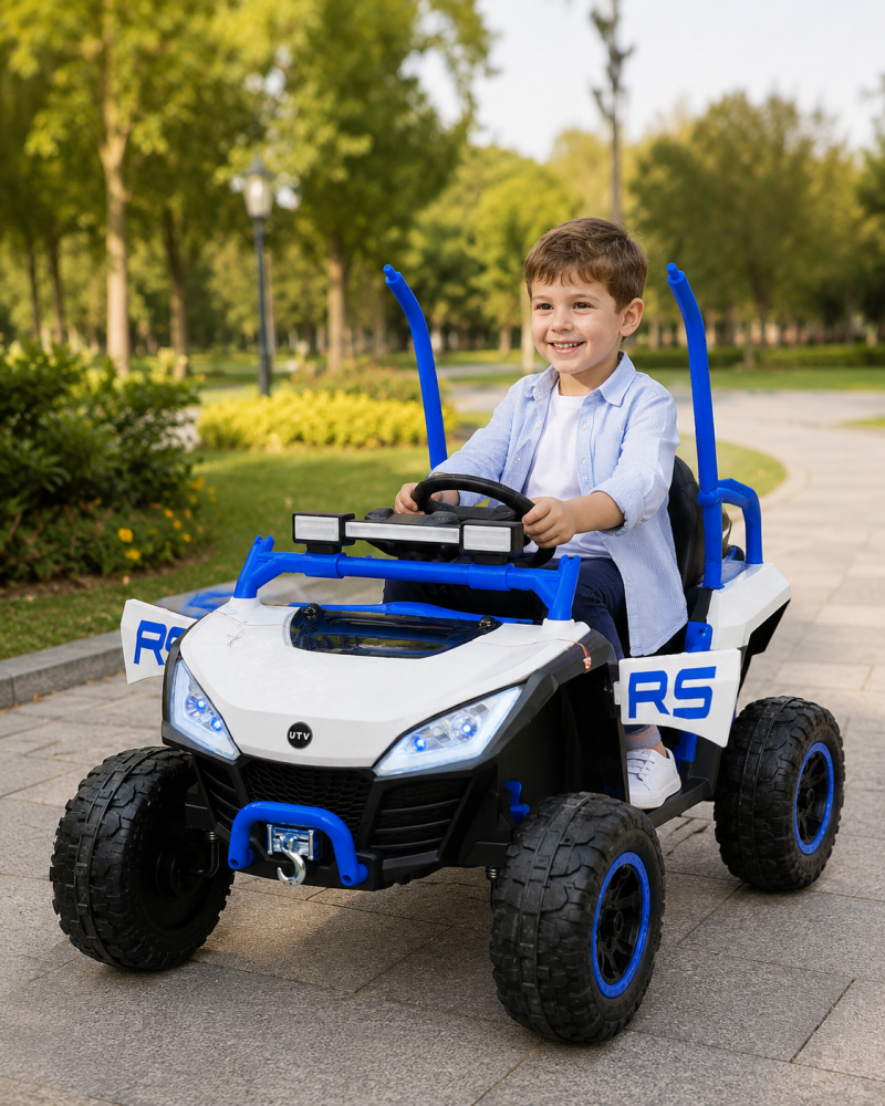 Buggy electric RS Off-Road pentru copii, 12V 7Ah, 4 motoare 25W, telecomanda parentala, USB, suspensii, albastru, baieti, 3-8 ani [2]