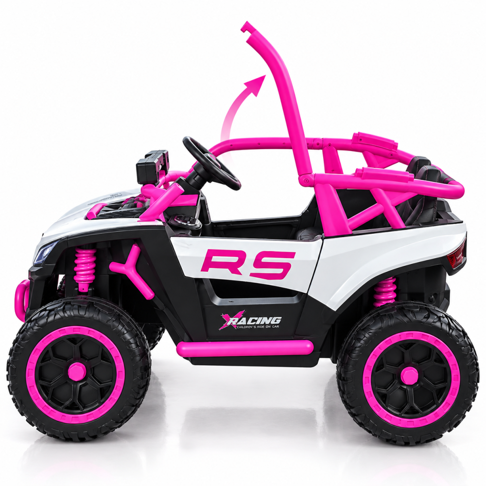 Buggy electric RS Off-Road pentru copii, 12V 7Ah, 4x25W, telecomanda 2.4G, roz, fetite, 3-8 ani [7]