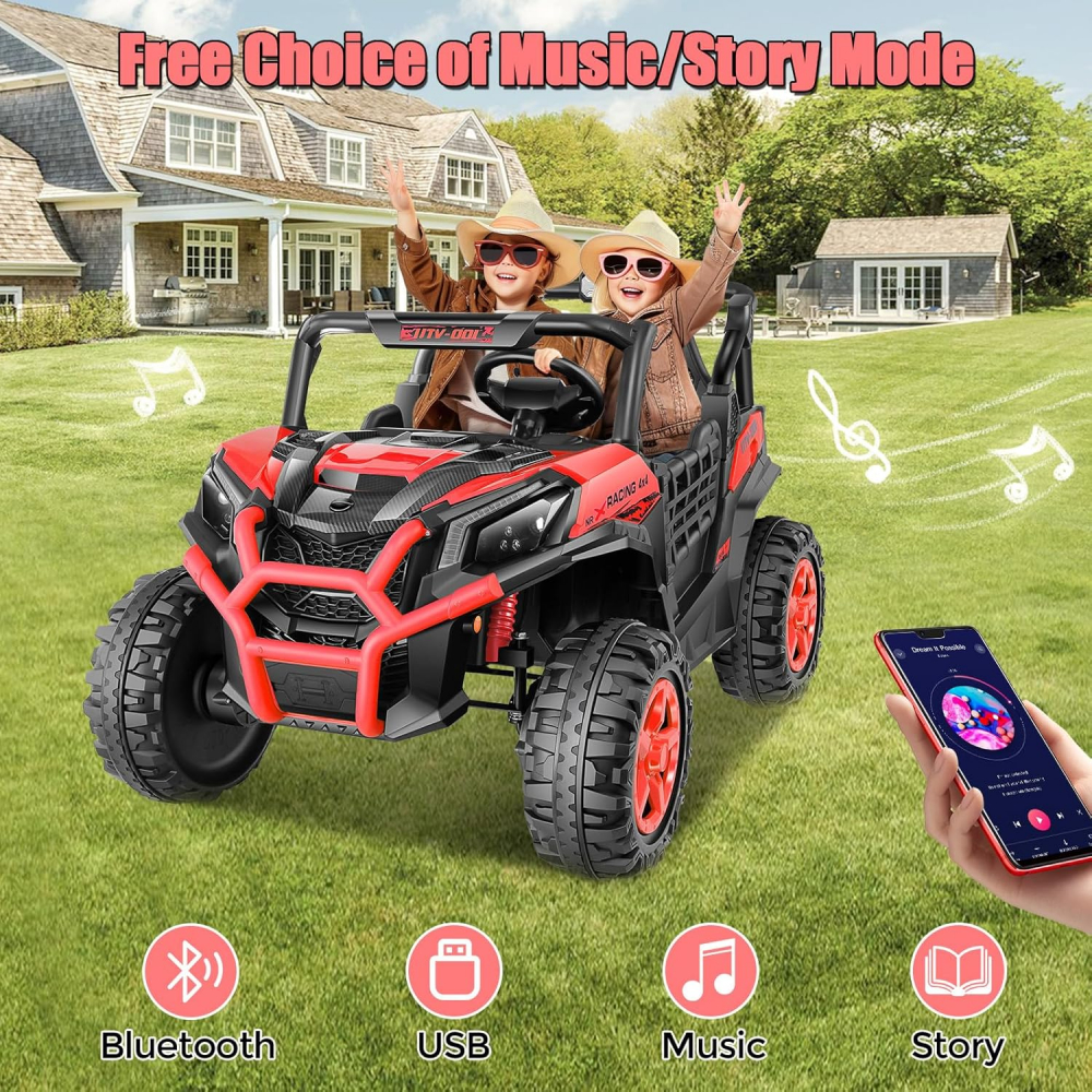 Buggy XXL UTV electric copii 4x4 cu doua locuri si telecomanda [16]