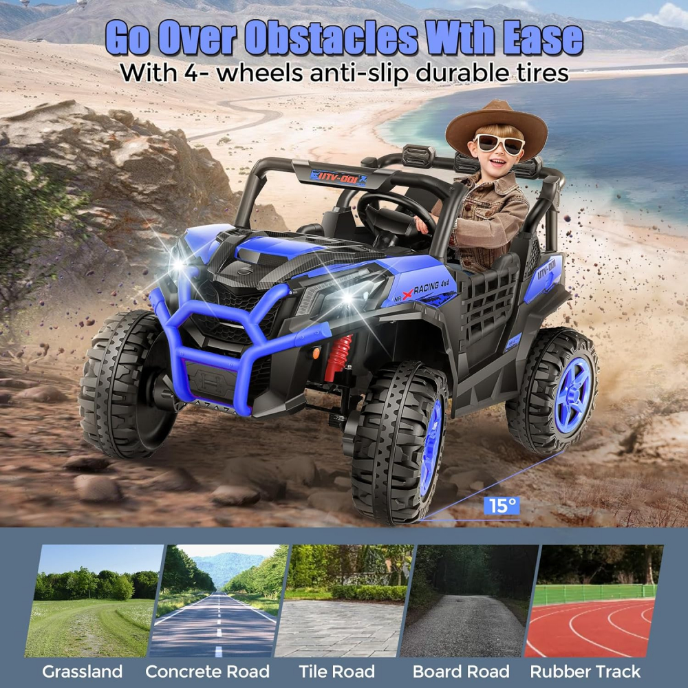 Buggy XXL UTV electric copii 4x4 cu doua locuri si telecomanda [4]