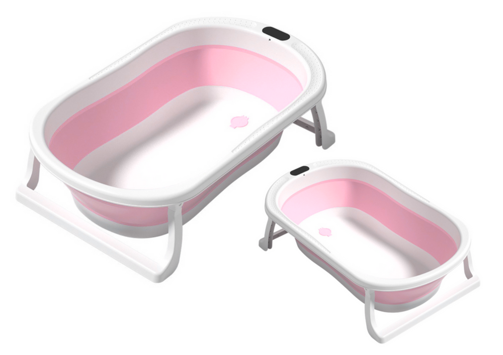 Cadă roz pliabilă pentru bebeluși, cu picioare antialunecare [3]