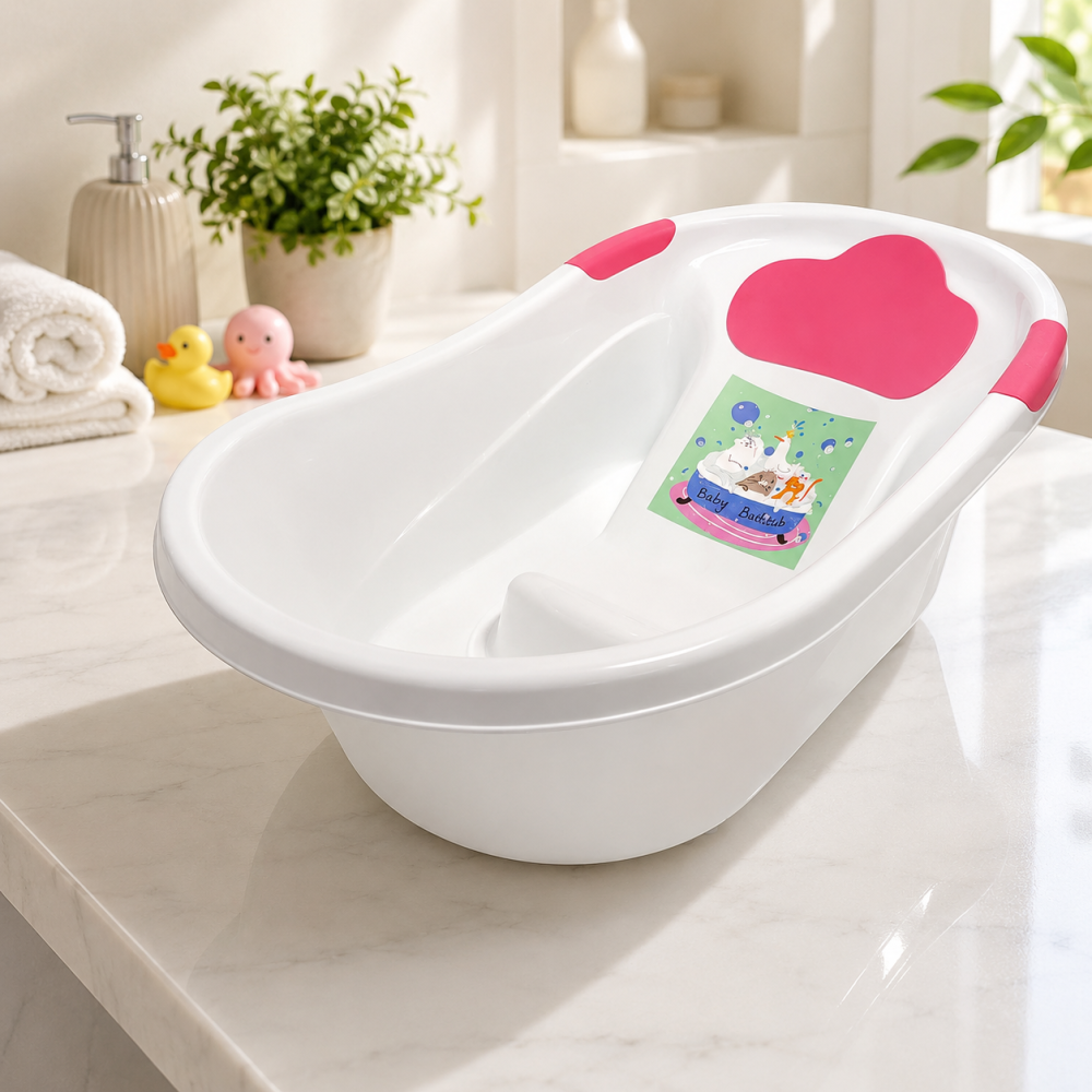 Cadita pentru bebelusi cu suport anatomic roz, fetite, 0+ 73x43x19 cm [4]