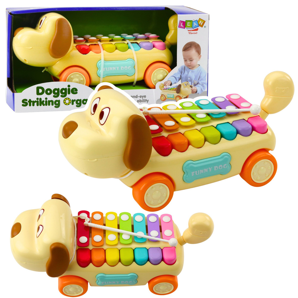 Caine de tras cu chimvale colorate si coada mobila pentru copii 18 luni+ [1]