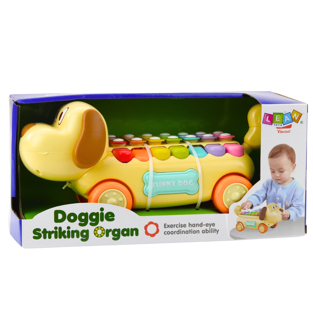 Caine de tras cu chimvale colorate si coada mobila pentru copii 18 luni+ [3]
