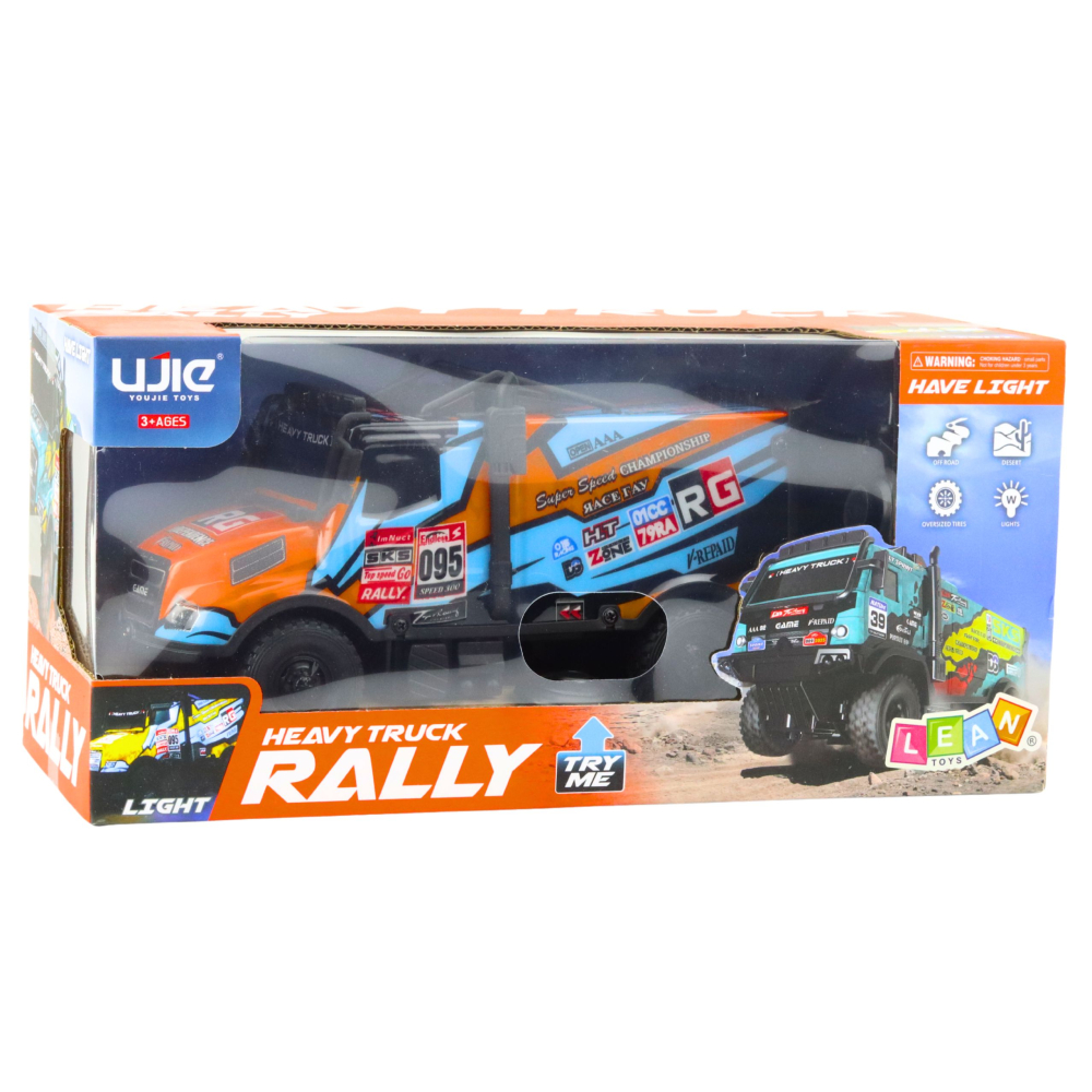 Camion cu telecomanda RC Truck cu caroserie iluminata Portocaliu, 3 ani+ [4]