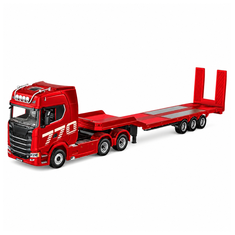 Camion cu telecomanda Scania 770S cu Platforma Huina Rosu 1:18, 8 ani+ [2]