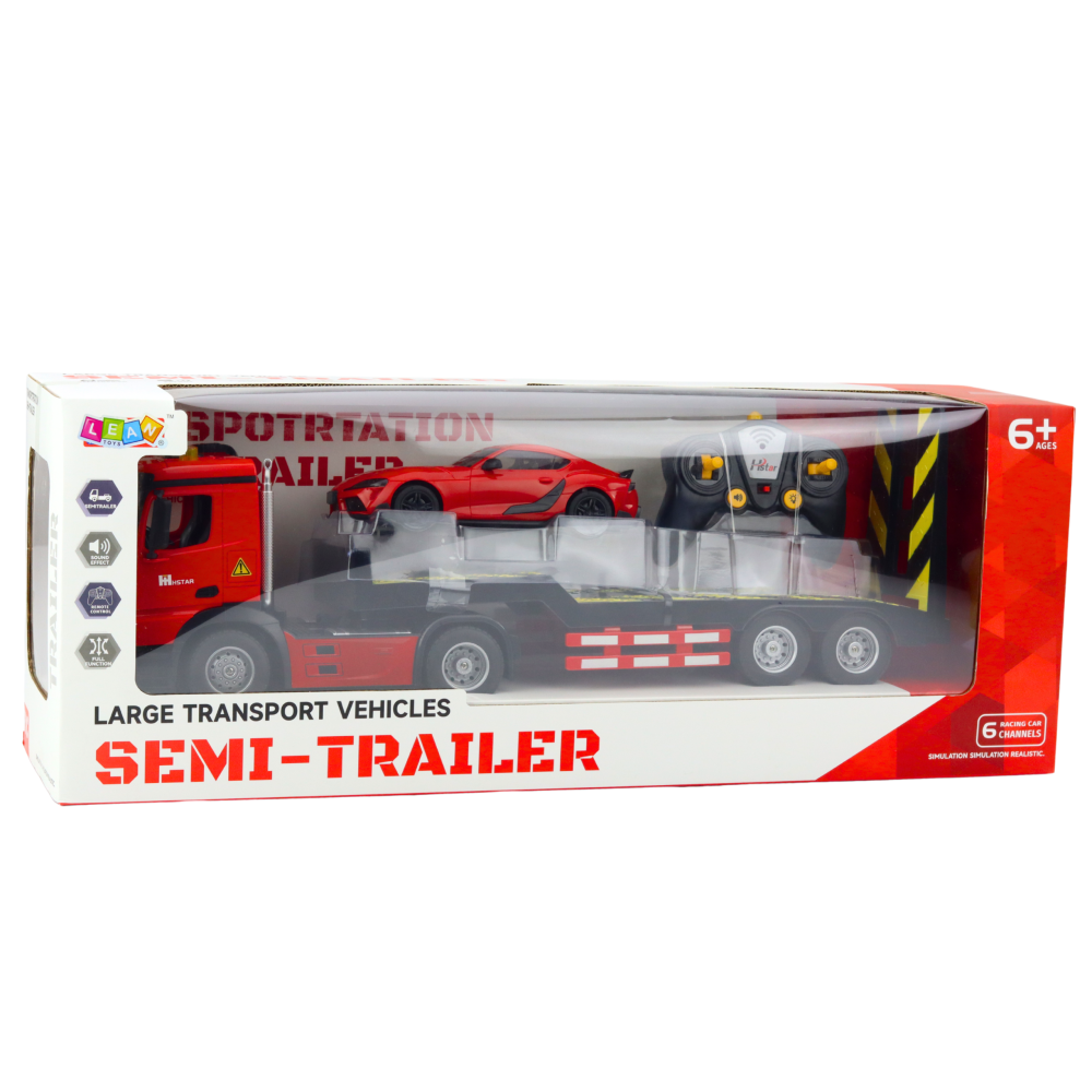 Camion cu telecomanda Transporter cu masina sport Rosu 1:16, 6 ani+ [6]