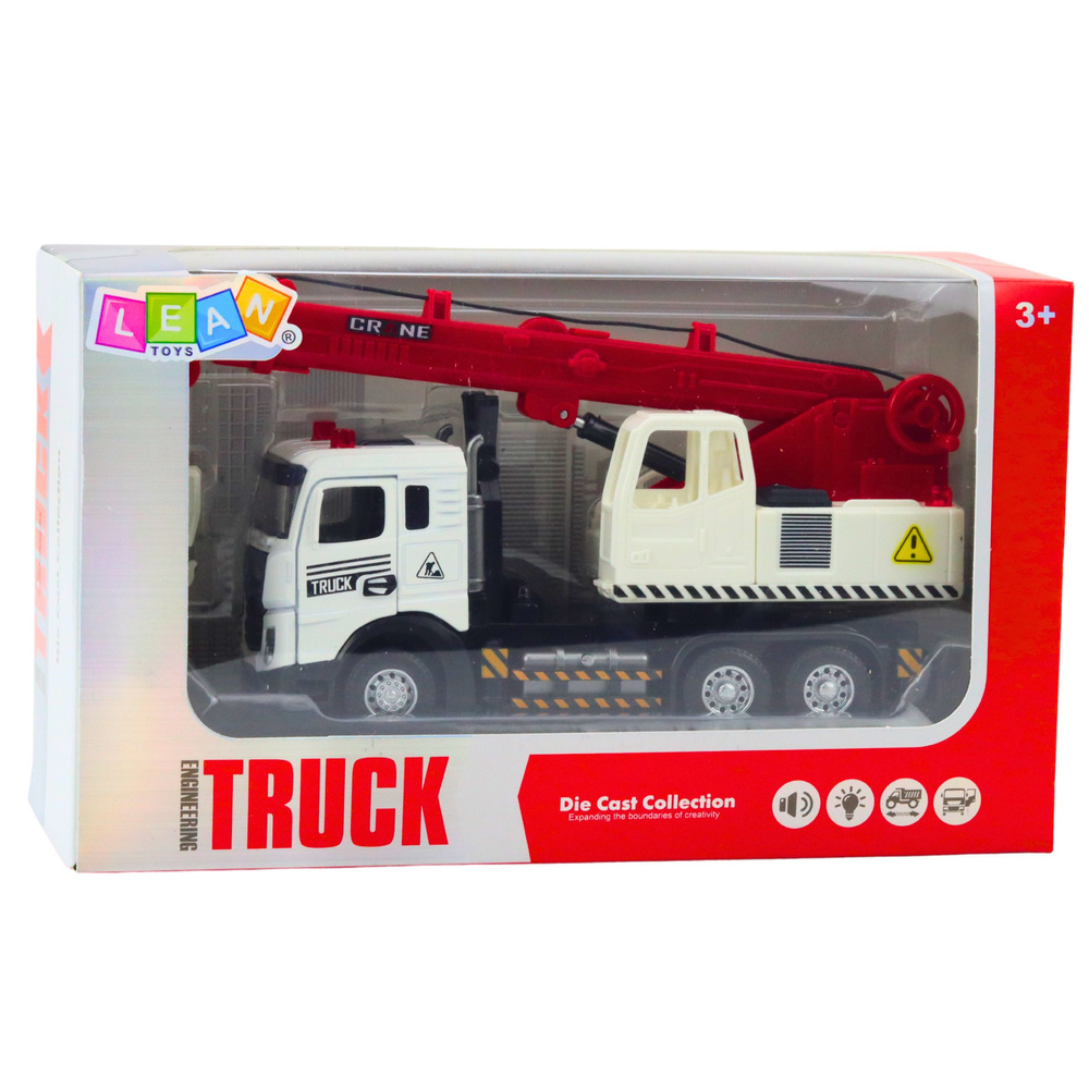 Camion cu Macara pentru Copii, Cabina Metalica, Brat Reglabil, Lumini si Sunete [6]