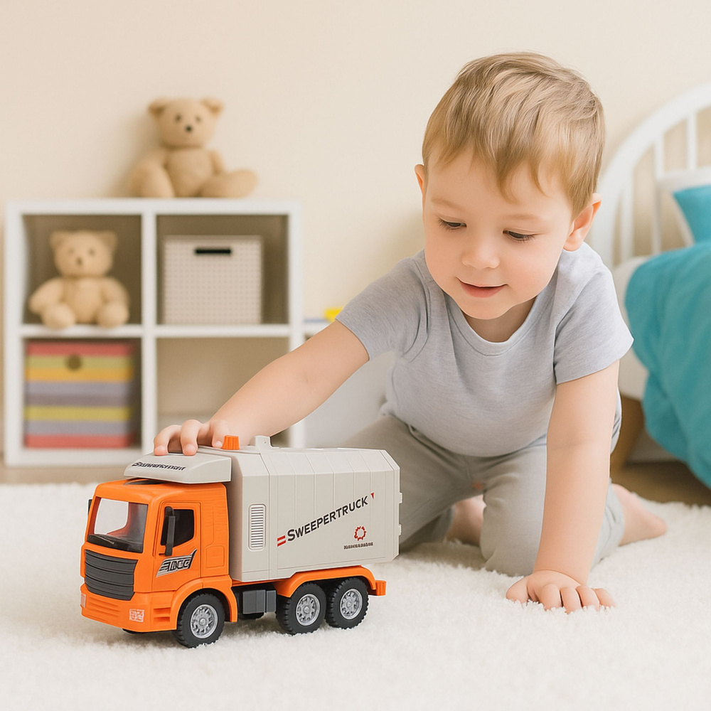 Camion de gunoi oras lumini sunete portocaliu [3]