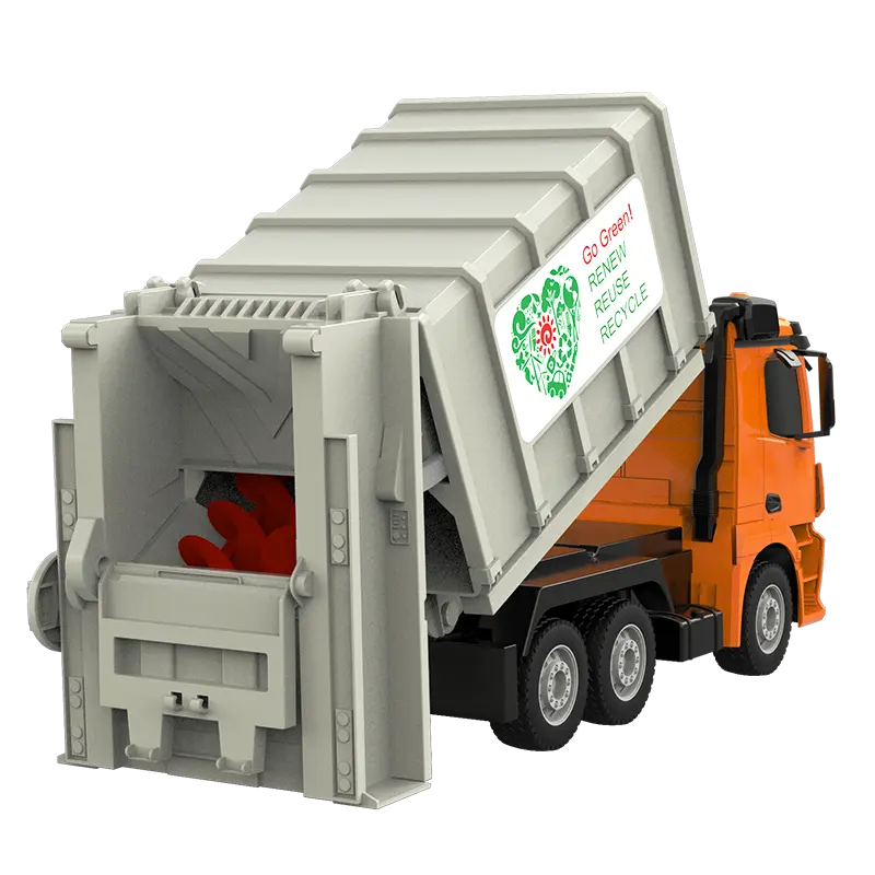 Camion de gunoi RC Mercedes-Benz Antos Double E E676-003, licență Mercedes, 1:26, telecomandă 2,4 GHz, container basculabil, compactor, 6 ani+ [8]