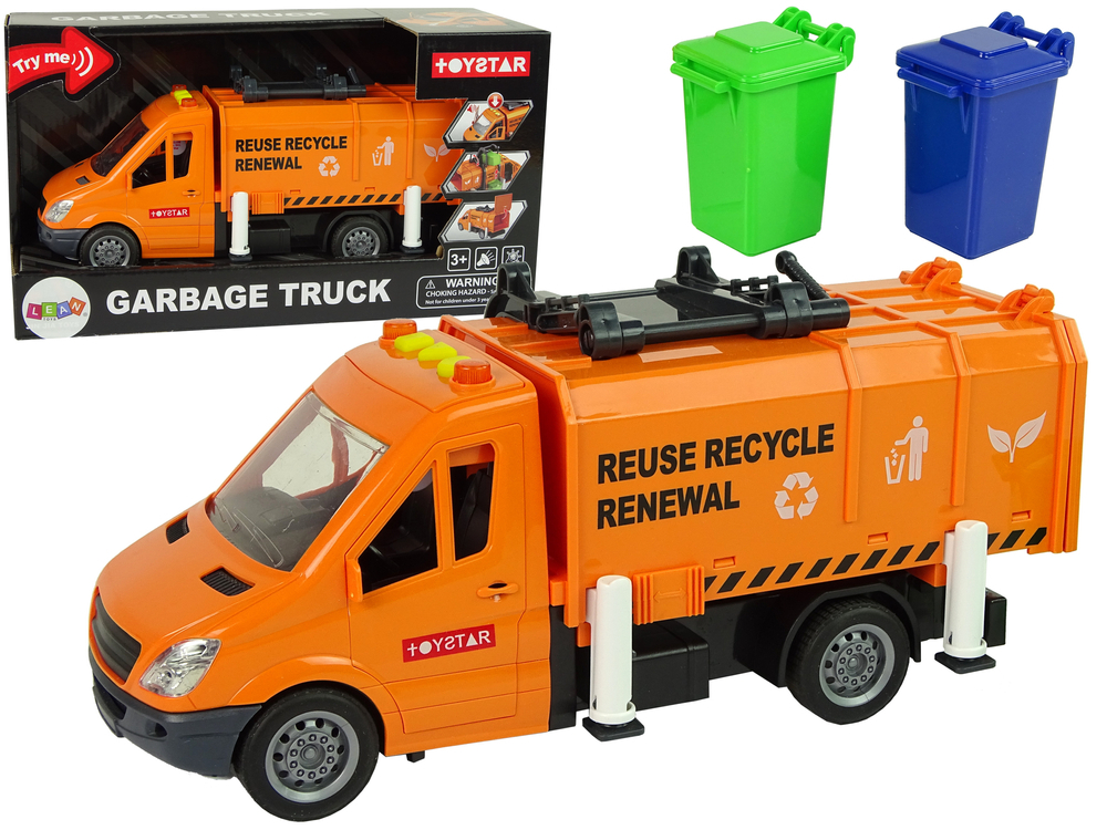 camion-gunoi-portocaliu-sunete-friction-drive-benzi-colectare-Bebelul [1]