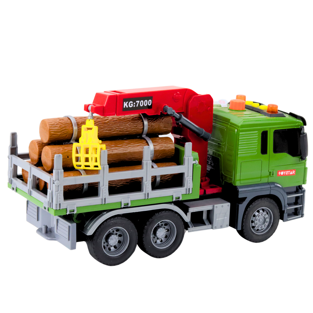 Camion pentru Transport Busteni cu Macara 1:14, Lumini si Sunete, Busteni Inclusi, Baterii Incluse, 3 Ani+ [3]
