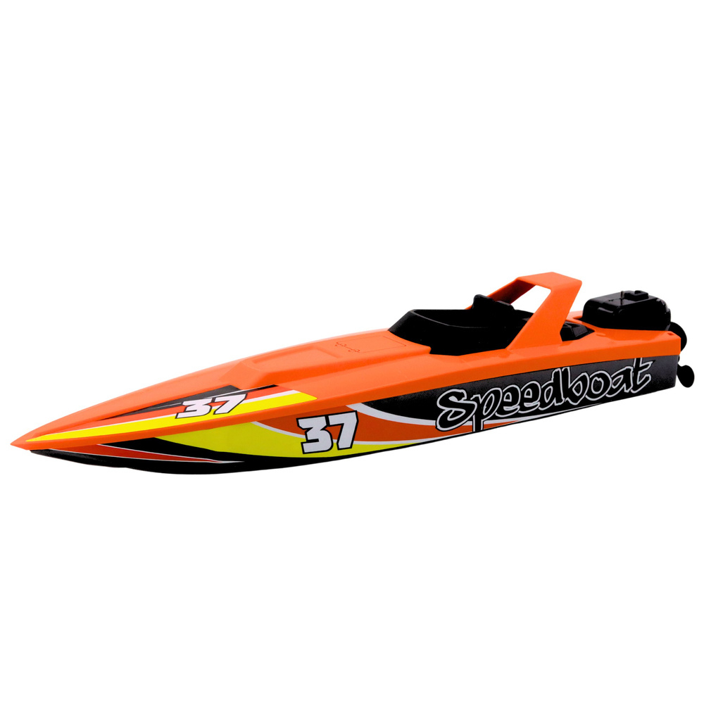 Camion Sea Race cu barca cu motor cu cheita, lumini si sunete, portocaliu [4]