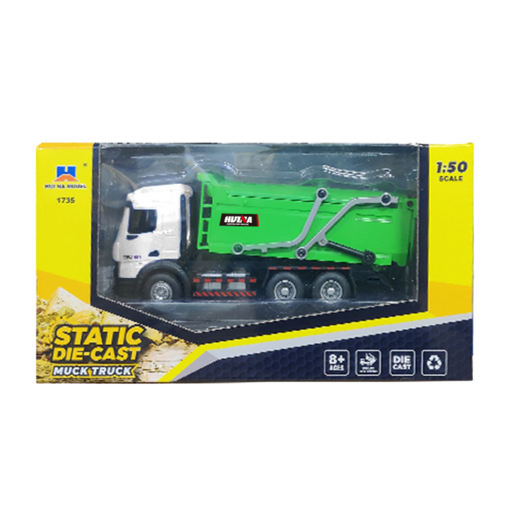 Camion de Gunoi Metalic Huina Verde 1:50 [3]