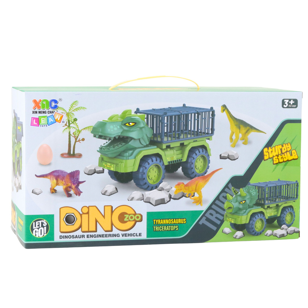 Camion Transportor Dinozauri cu Figurine Verde 15 piese [6]