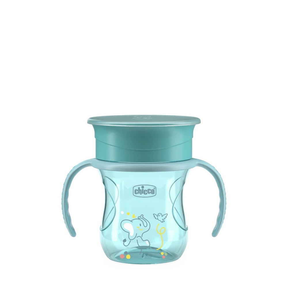 Cana 360 de grade, anticurgere, cu manere, 200 ml, Chicco Perfect Cup 180684, Albastru [6]