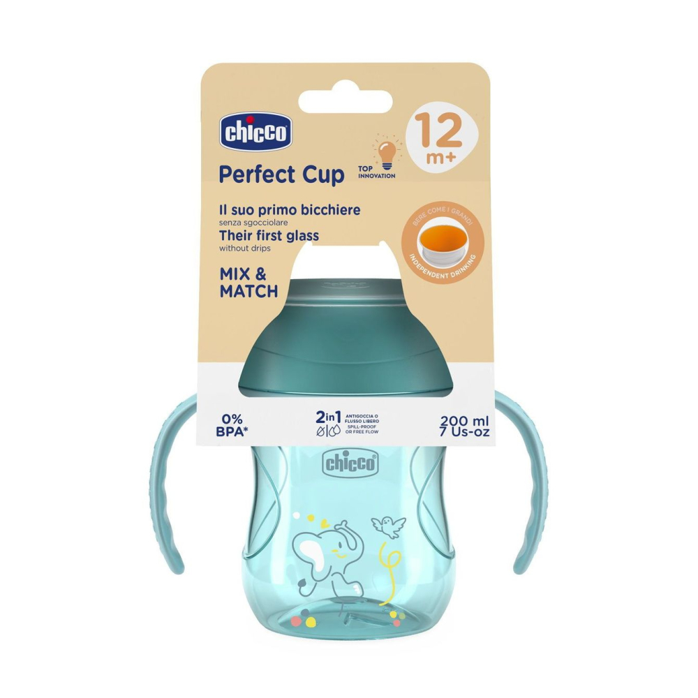 Cana 360 de grade, anticurgere, cu manere, 200 ml, Chicco Perfect Cup 180684, Albastru [5]