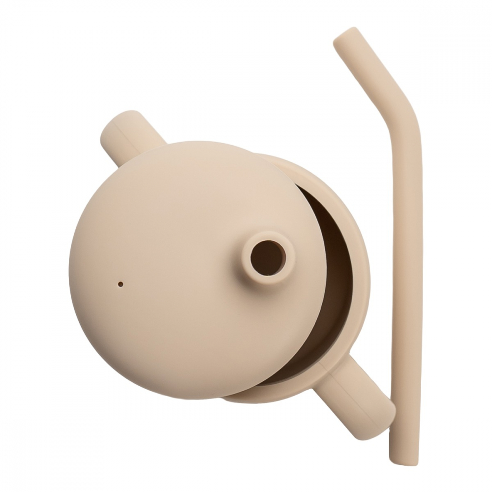 Cana din silicon cu pai, AppeKids - Bej [6]