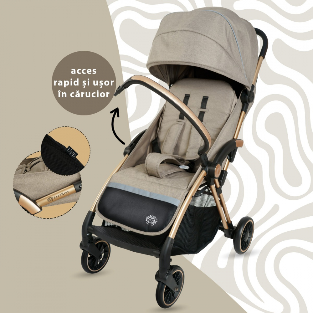 Carucior Sport AppeKids – Upp – Ultracompact, Pliere automata, bebelul [5]