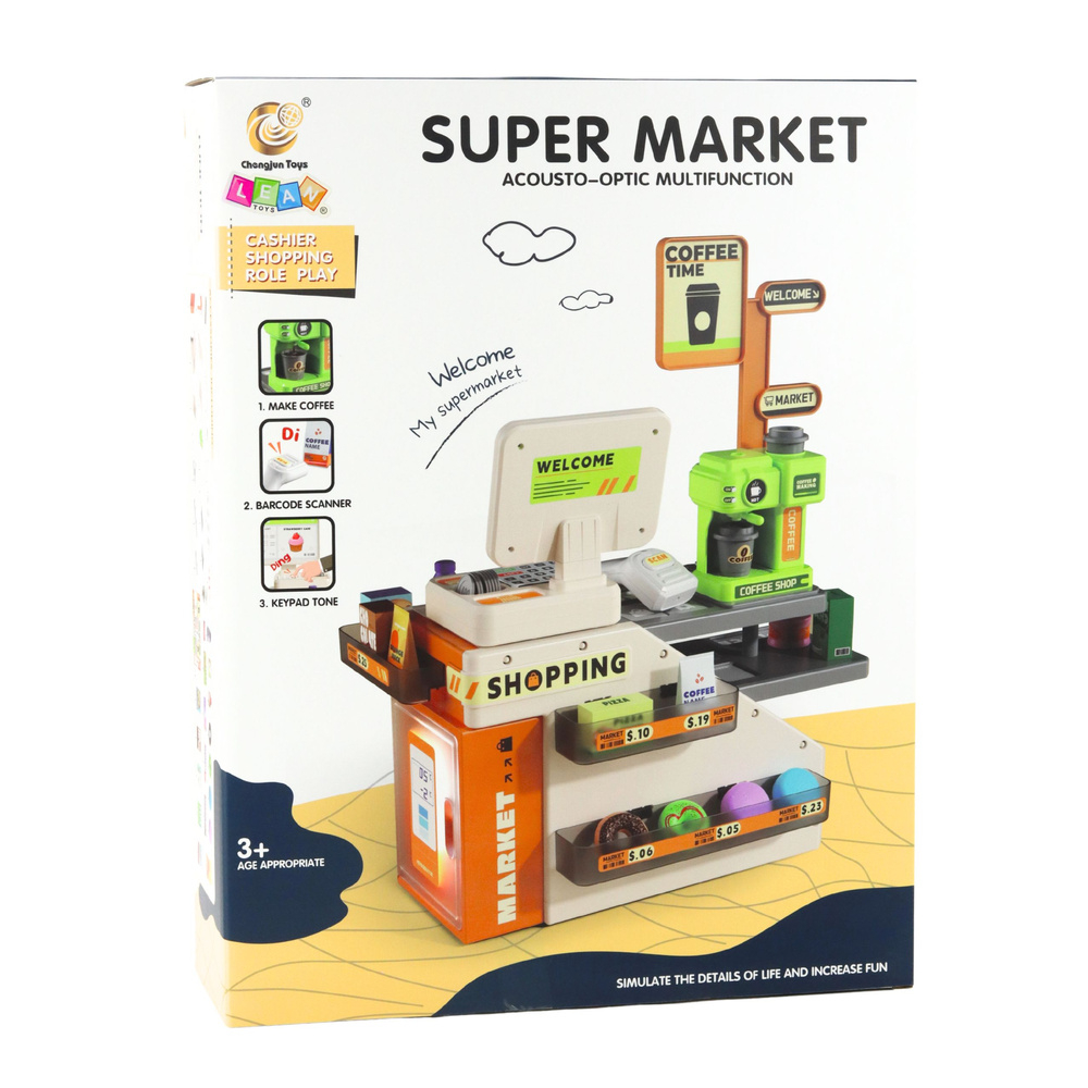 Casa de marcat magazin cafea cu accesorii, lumini si sunete, 70 piese [5]