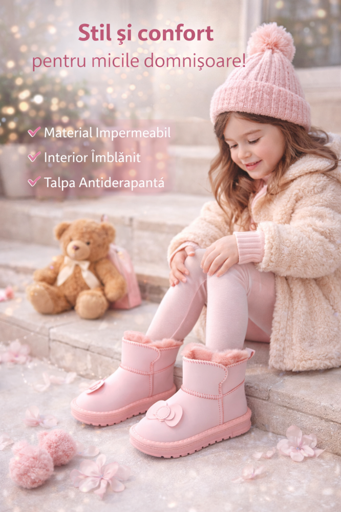 Cizme roz imblanite - Flower [5]