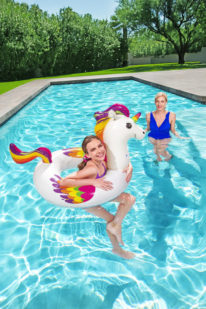 Colac de inot gonflabil cu unicorn 119 x 91 cm Bestway 36159 [6]