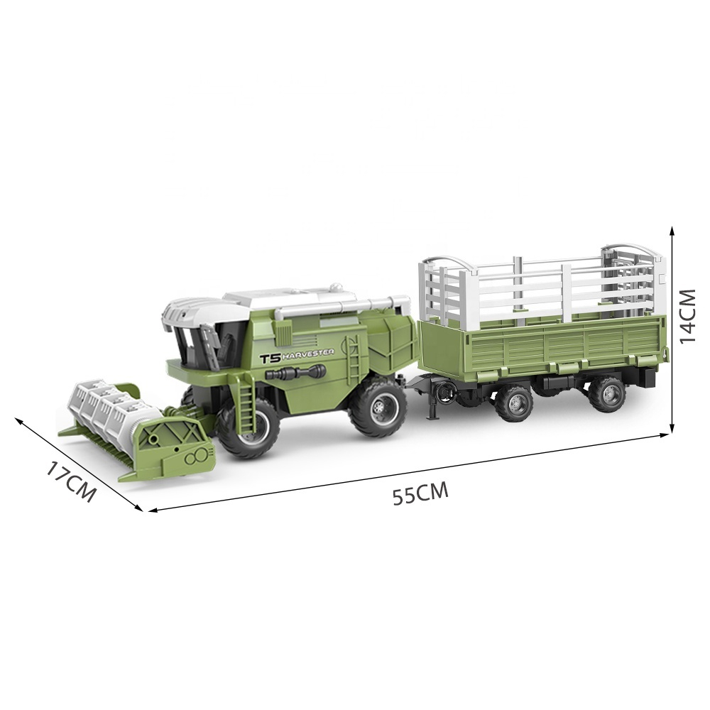 Combina agricola RC T5 Harvester cu remorca si cal, telecomanda, 60x12x24 cm, 3 ani+ [12]