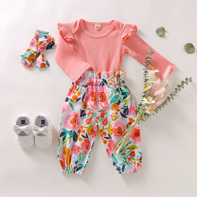 Compleu pentru fetite cu body roz [2]