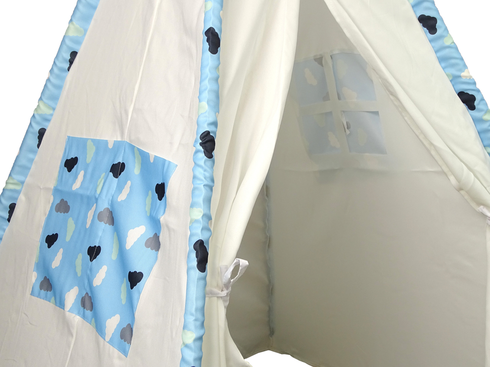 Cort tip tepee indian pentru copii model nori impermeabil [4]