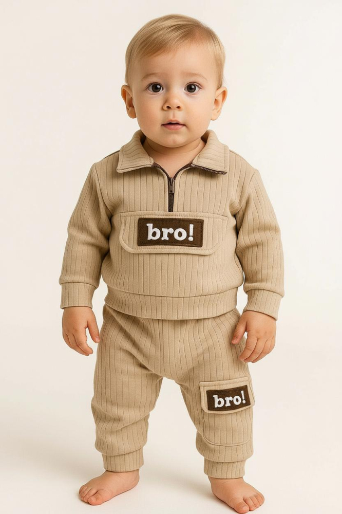 Costum din Bumbac 100% pentru Bebeluși - BRO Brown [1]