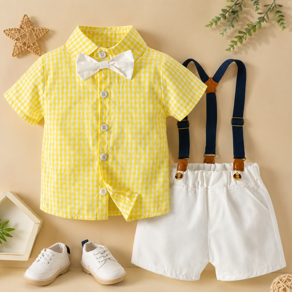 Set elegant de vara pentru baietei - camasuta si pantalonasi scurti [2]