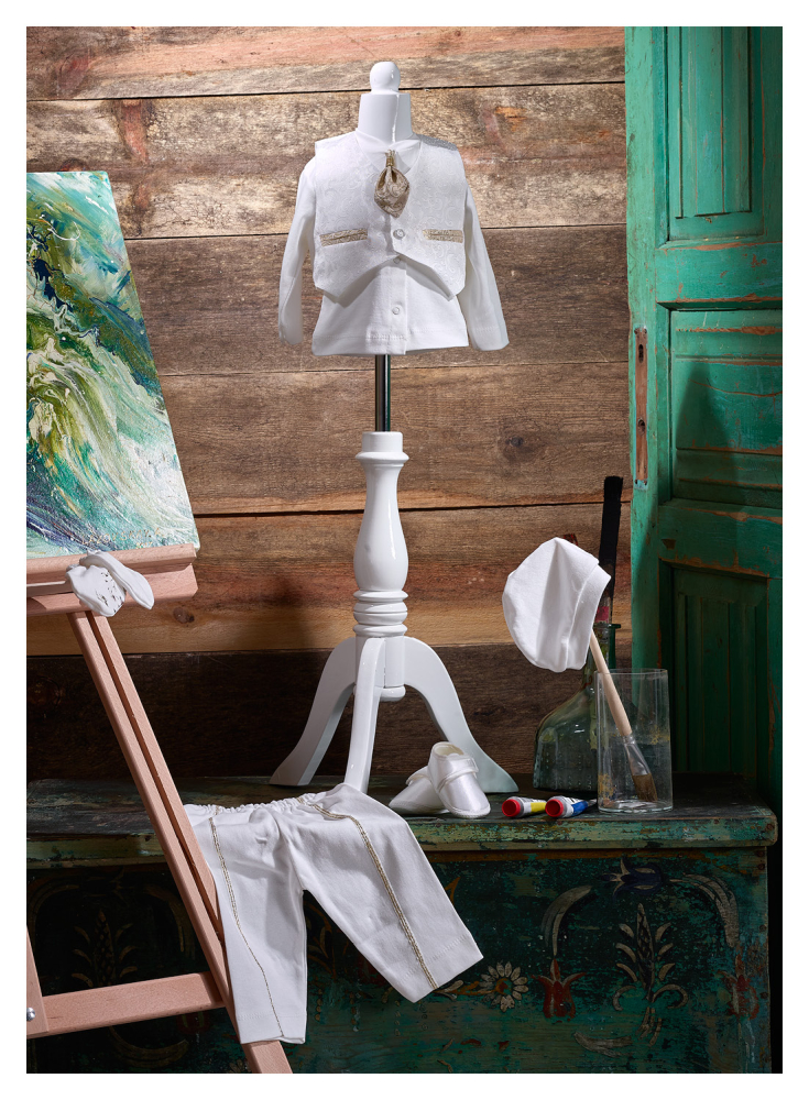 Costum nou nascuti baieti 7 piese elegant alb Babylia [2]