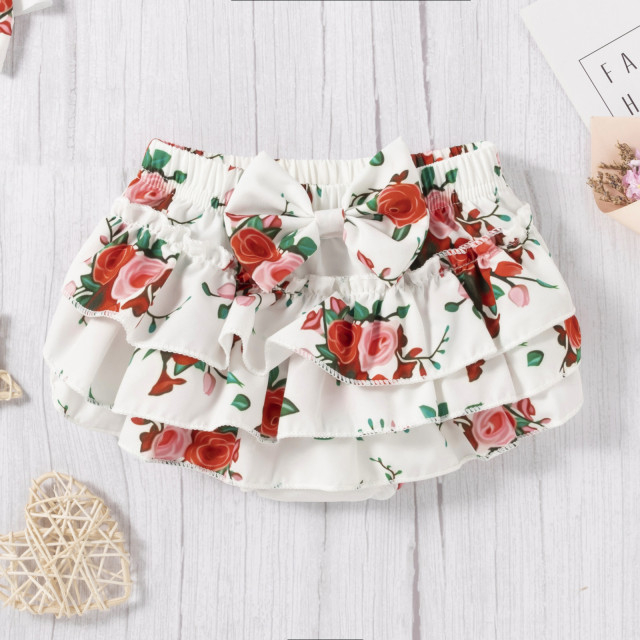 Costumas cu body visiniu si pantaloni scurti - Flower [8]