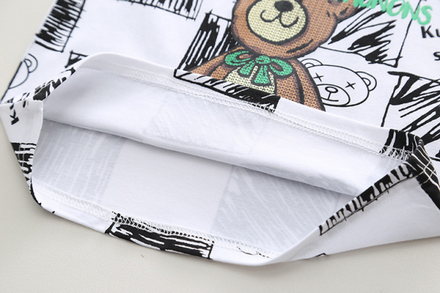 Costumas cu tricou alb si blugi pentru baietei - Bear [8]