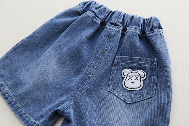 Costumas cu tricou alb si blugi pentru baietei - Bear [13]