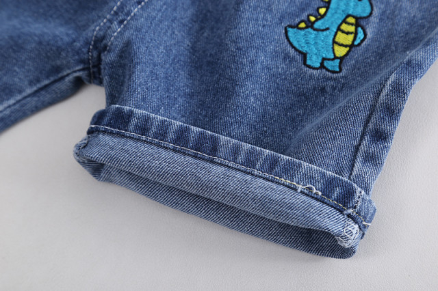 Costumas pentru baietei cu tricou verde tip polo - Dino [6]