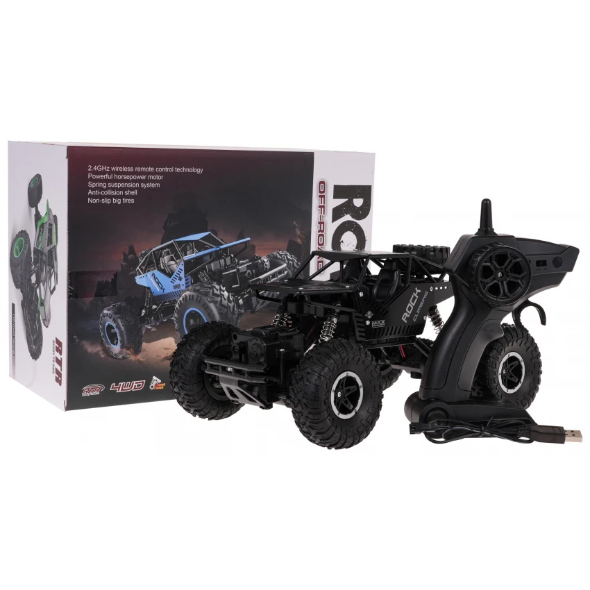 Crawler Rover RC 1:16 cu Șenile NEGRE – Off-Road pentru Copii [1]